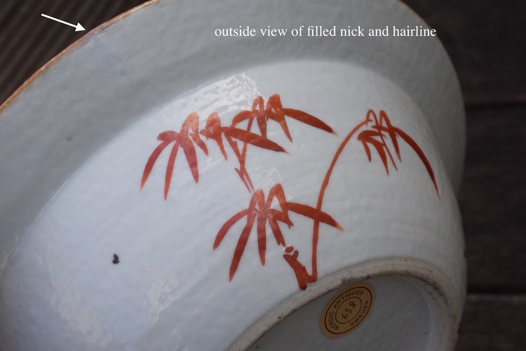 Antique Chinese porcelain basin handwash peranakan straights Daoguang #638