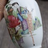 Antique Chinese famille rose vase with peach and deer decoration Republic Period