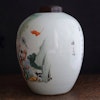 Antique Chinese Porcelain Ginger Jar with wooden lid Late Qing or Republic #653