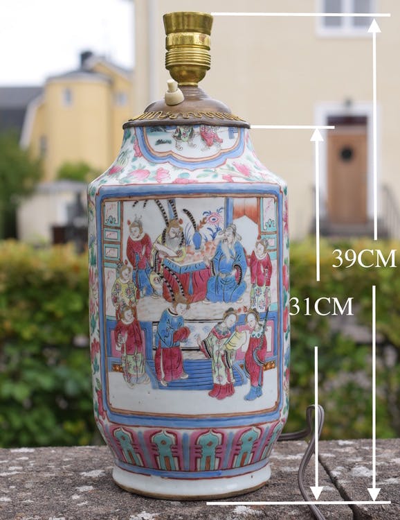 Chinese famille rose Porcelain vase / lamp Tongzhi, late Qing Dynasty #661