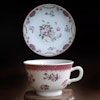 Antique Chinese Porcelain teacup & saucer 18th-19th C Famille Rose