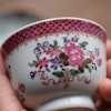 Antique Chinese Porcelain teacup & saucer 18th-19th C Famille Rose