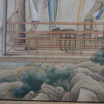 Antique Chinese gouache / watercolor painting from the mid 19th century