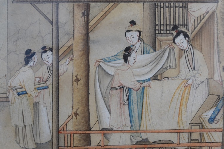 Antique Chinese gouache / watercolor painting from the mid 19th century