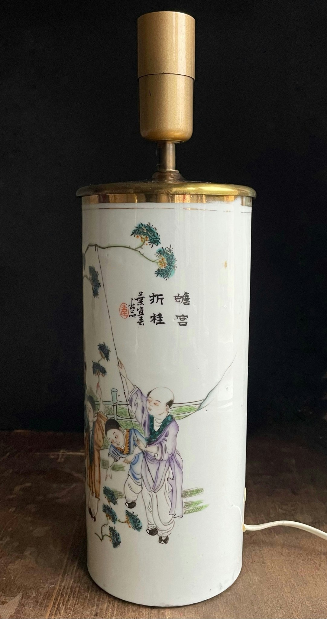 Antique Chinese Porcelain Brush Pot / Hat stand / Lamp Republic #707