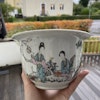 Chinese famille rose Porcelain planter flower pot early republic period #722