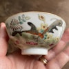Antique chinese bowl & cup with butterflies Guangxu Mark & Period #730