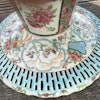 Antique Rose Medallion Canton Porcelain Reticulated plate on foot tazza, #759