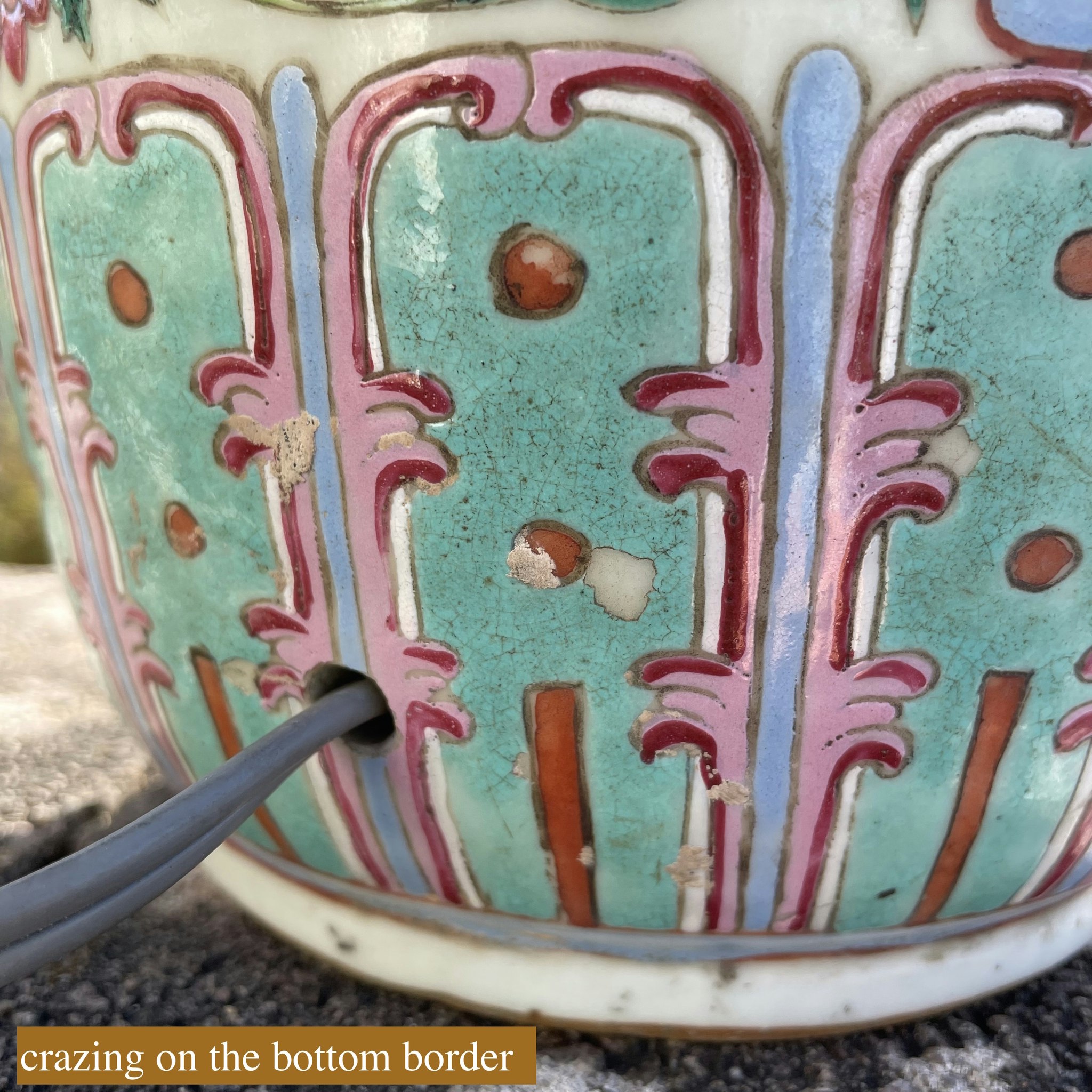 One Chinese famille rose Porcelain vase / lamp Tongzhi, late Qing Dynasty #786