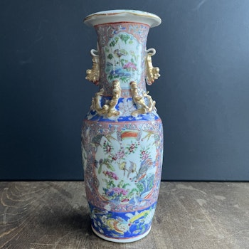 1 Antique Chinese famille rose Canton vase second half of 19th c, Late Qing #828