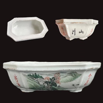 One antique Chinese Qianjiang planter flower pot, Late Qing Early Republic #831