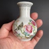 A Vintage set of 2 Chinese famille rose miniature vases, 1960s-70's #383, #853