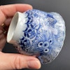 Antique Chinese Teacup & Saucer in underglazed blue & white, Late Qing #881, 882
