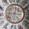 One Antique Chinese porcelain basin handwash, rose mandarin 19th c Qing #915