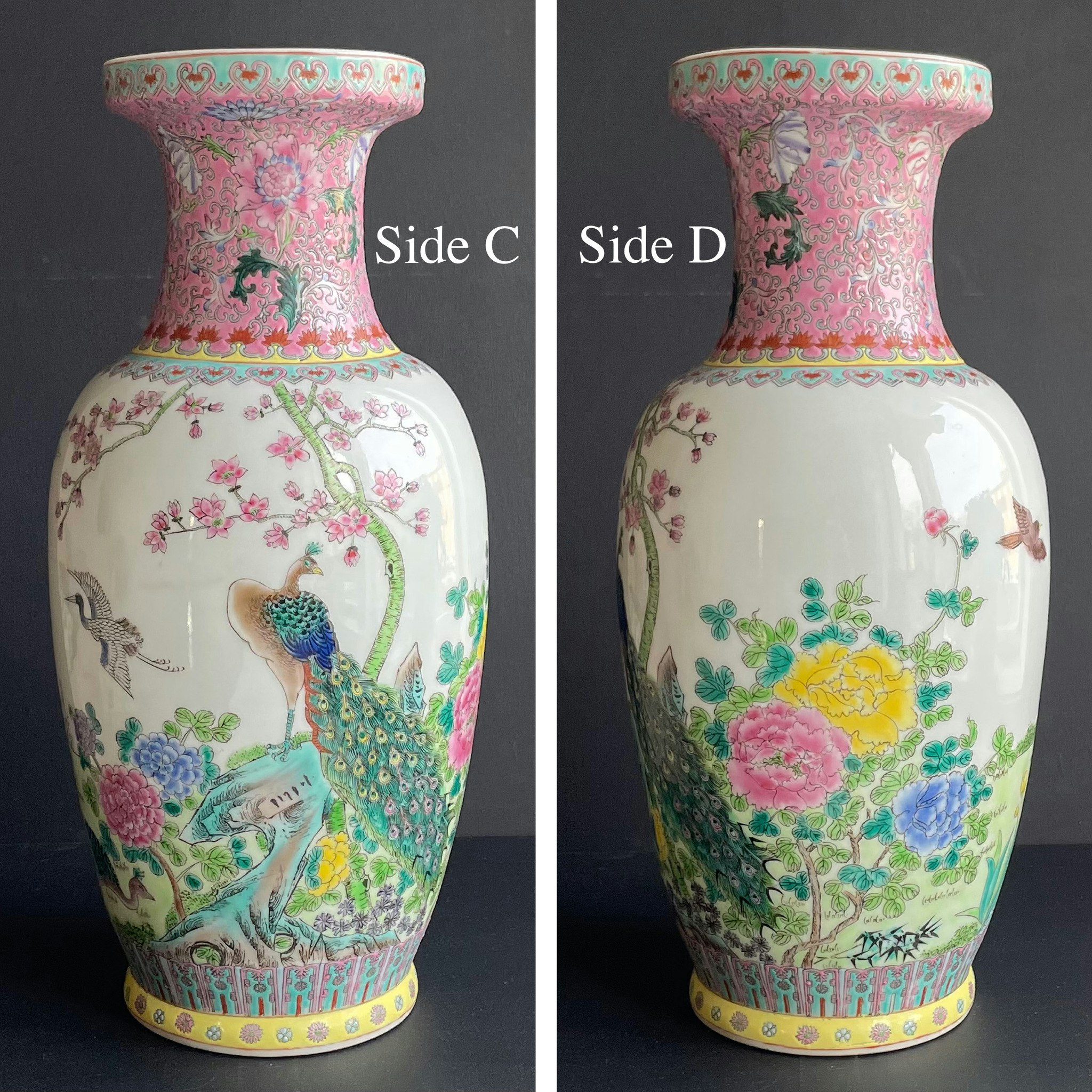 One Chinese famille rose Porcelain vase Second half of the 20th c #918