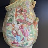 A rare antique rose mandarin vase mid 19th c with dragon #919