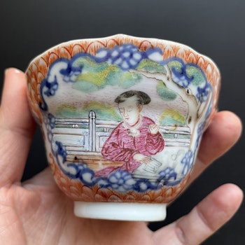 Antique Chinese rose mandarin tea cup 18th C #941
