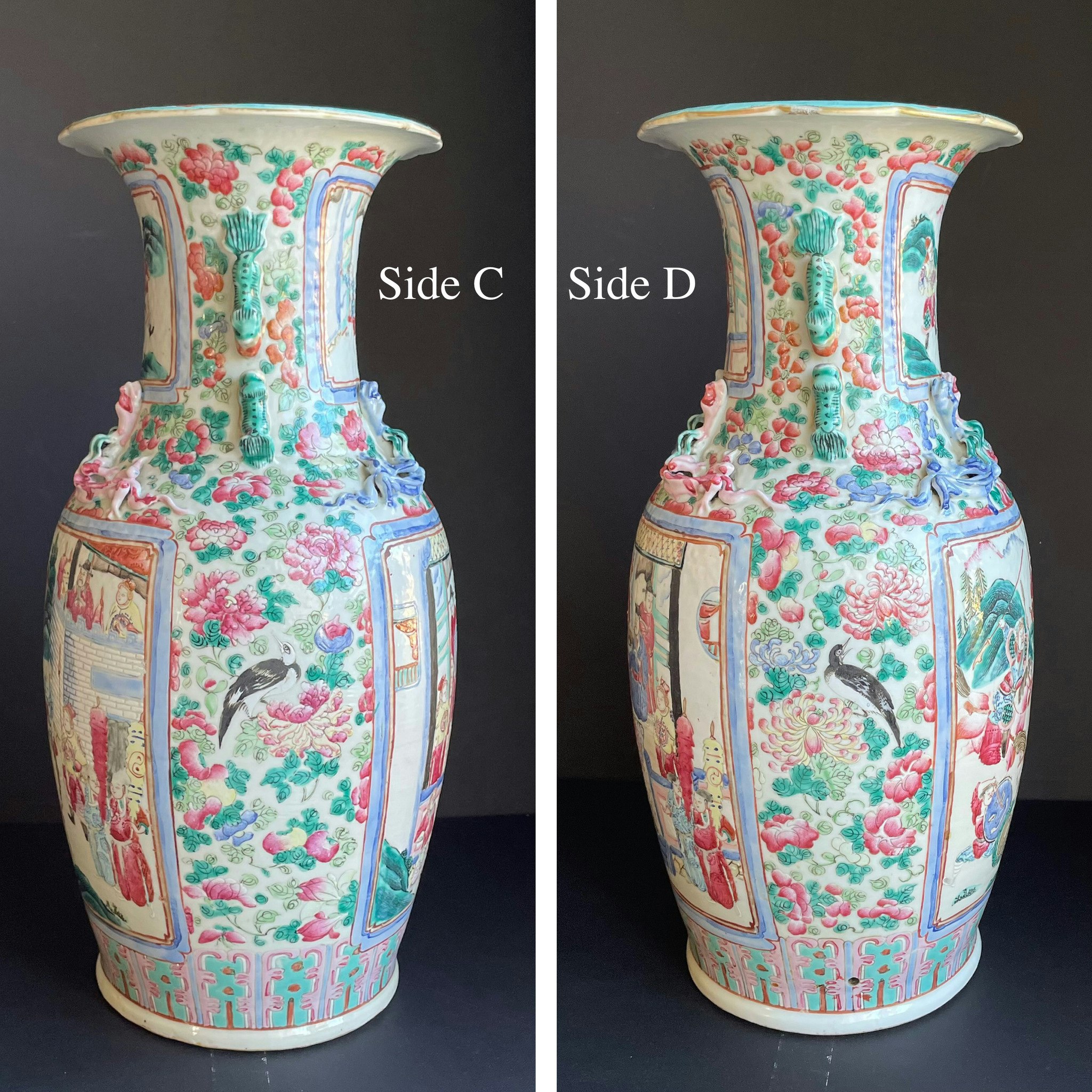 Chinese famille rose Porcelain vase Tongzhi / Guangxu, late Qing Dynasty #981