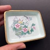 Two Vintage Chinese Canton Hand Painted Enamel dish Enamel Sweet meat dish