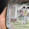Two Vintage Chinese Canton Hand Painted Enamel dish Enamel Sweet meat dish