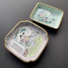 Two Vintage Chinese Canton Hand Painted Enamel dish Enamel Sweet meat dish