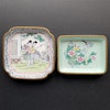 Two Vintage Chinese Canton Hand Painted Enamel dish Enamel Sweet meat dish