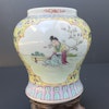 Chinese vintage polychrome jar with figure decoration 50's-70's, #988
