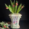 Chinese Famille Rose Bough Pot / Tulip vase, 19th c, Late Qing Dynasty #1012
