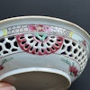 Antique Chinese Yongzheng reticulated saucer famille rose double layered #1019