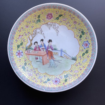 A large defect Chinese famille rose charger 1950-1970's #976