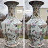Antique Chinese rose mandarin vase early / mid 19th c Daoguang period #1025