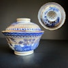 Antique Chinese blue and white sugar bowl with lid Qianlong period #1055