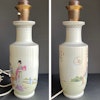 Chinese famille rose Porcelain vase / lamp Second 50-70's #1072