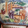 Antique Chinese punch bowl famille rose with figures Qianlong period #1075