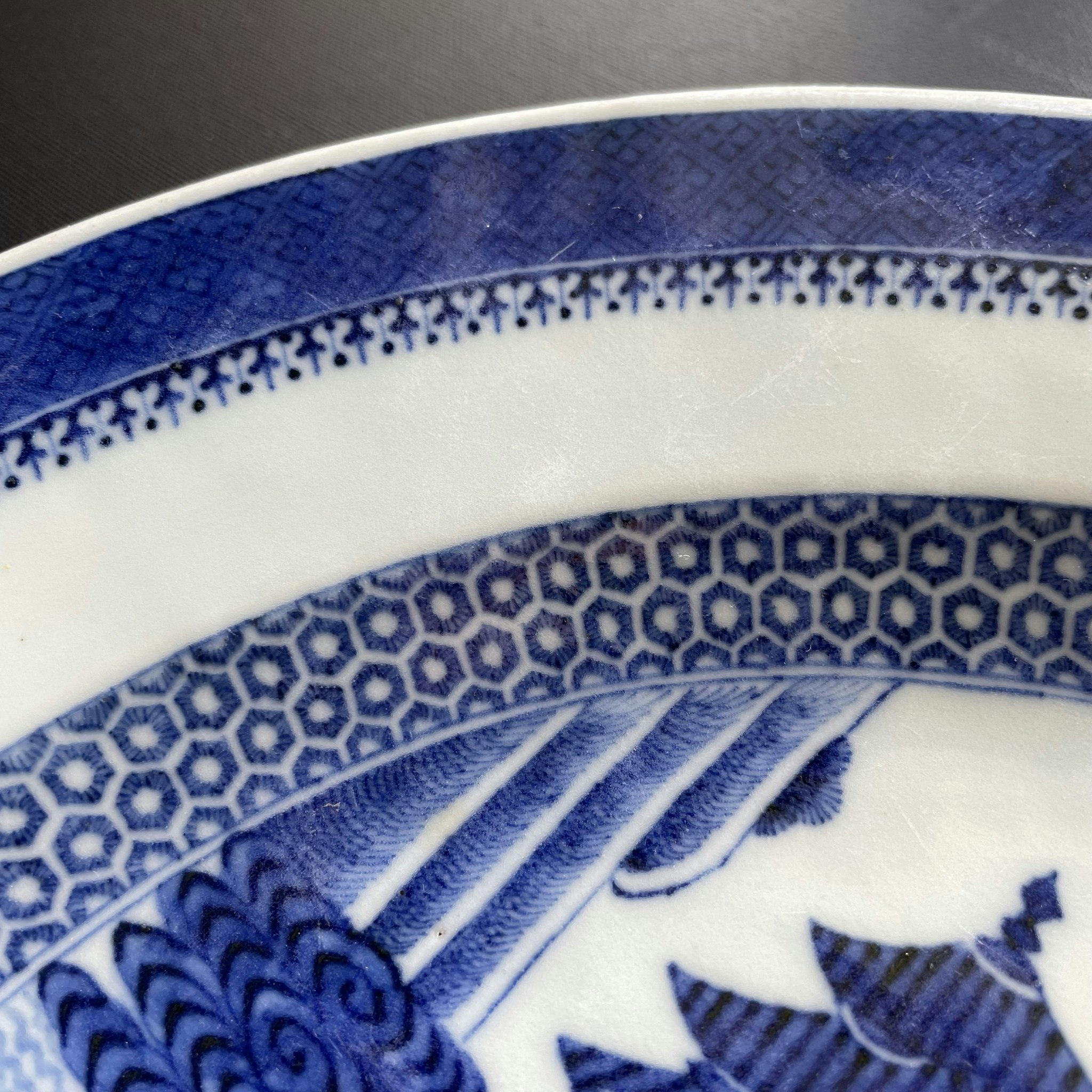 Antique Chinese Export Blue and White Porcelain platter, Qianlong period #1127