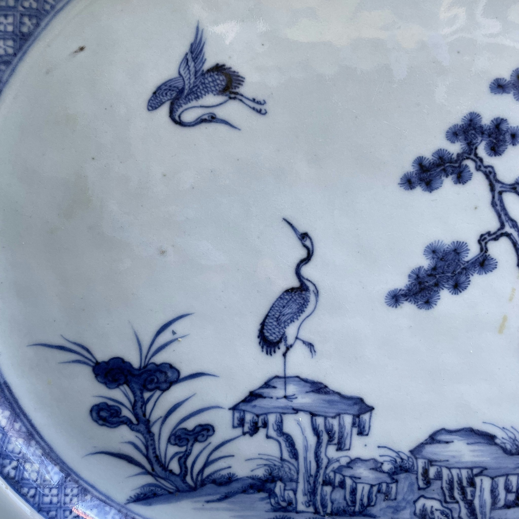 Antique Chinese Export Blue and White Porcelain platter, Qianlong period #1131
