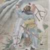 Antique chinese handpainted scroll on silk, signed and dated 1928 #1133