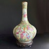 Antique Chinese rose mandarin large bottle vase mid 19th c #1135