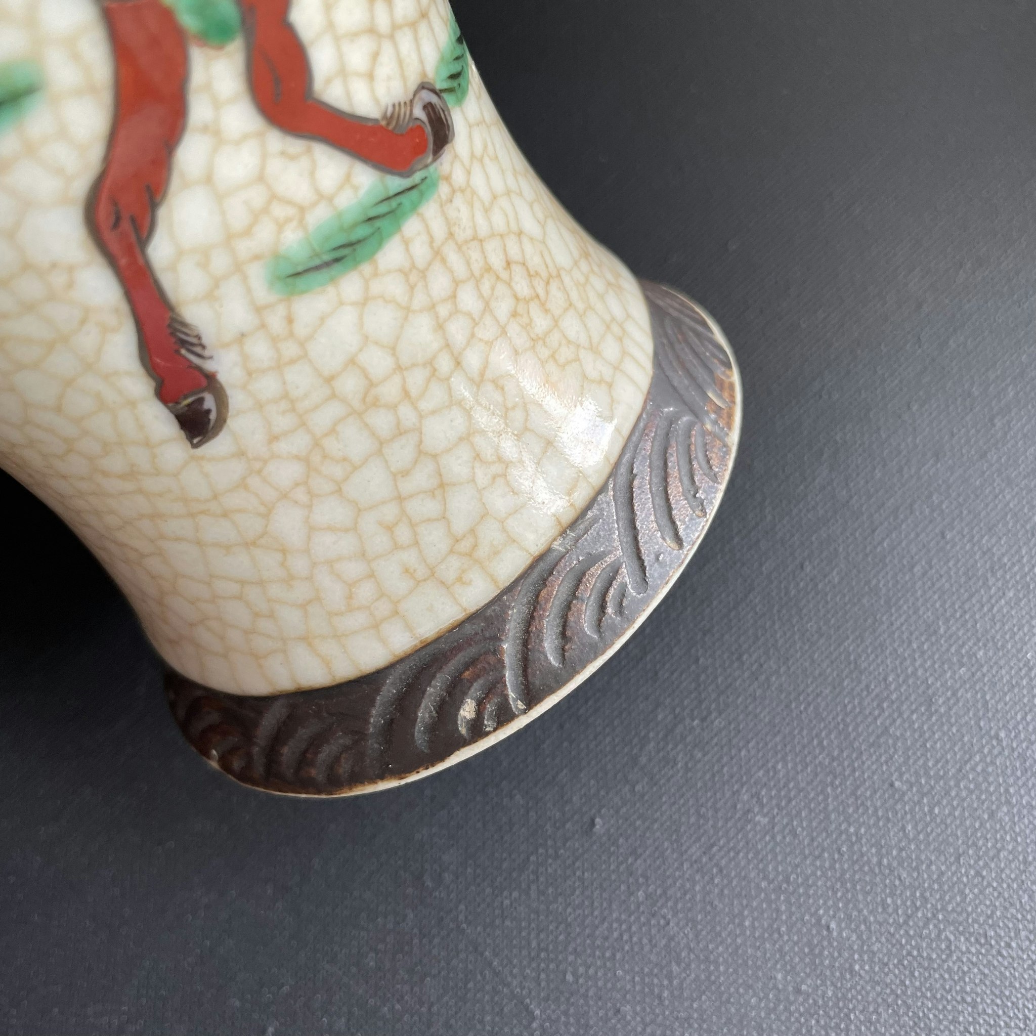 Antique Chinese Nanking crackleware vase Late Qing / Republic #1152