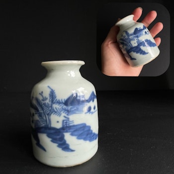 Antique Chinese Blue & White Porcelain brush wash scholar object #1167
