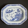 Antique Chinese Export Blue and White Porcelain deep platter, Qianlong #1153