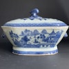 Chinese antique underglazed blue and white Tureen, Jiaqing Period #1168