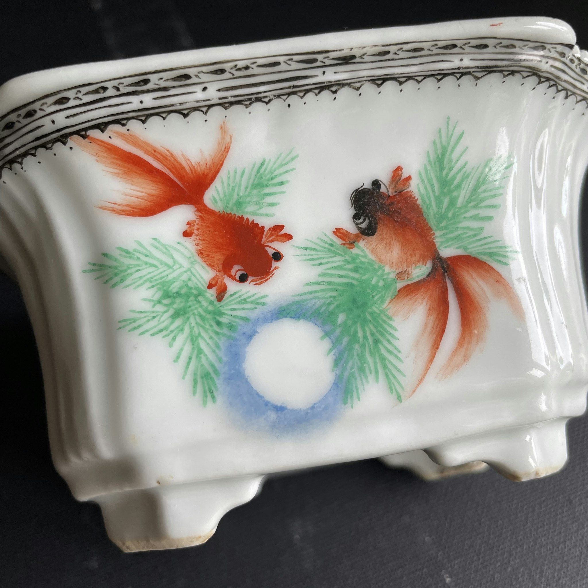 Chinese rectangular porcelain planter Second Half of 1900's 50's 60's #1177