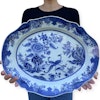 Chinese antique underglazed blue and white platter, Qianlong Period #1189