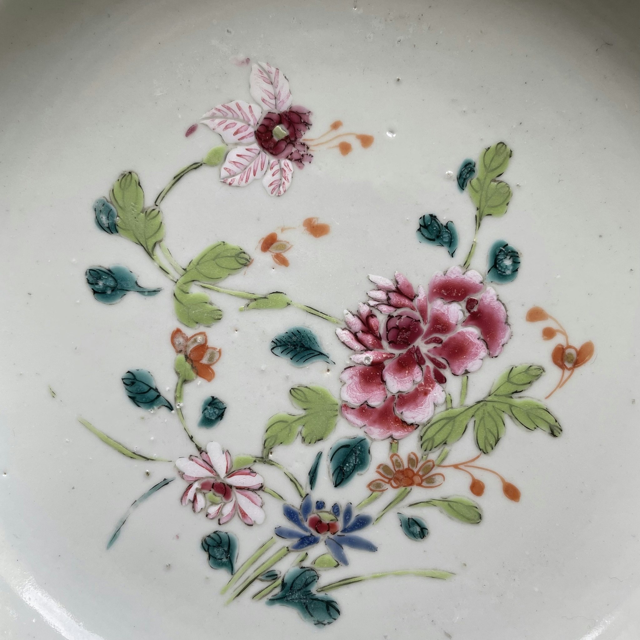 Antique Chinese Famille Rose Plate, Qianlong, Qing Dynasty #1218