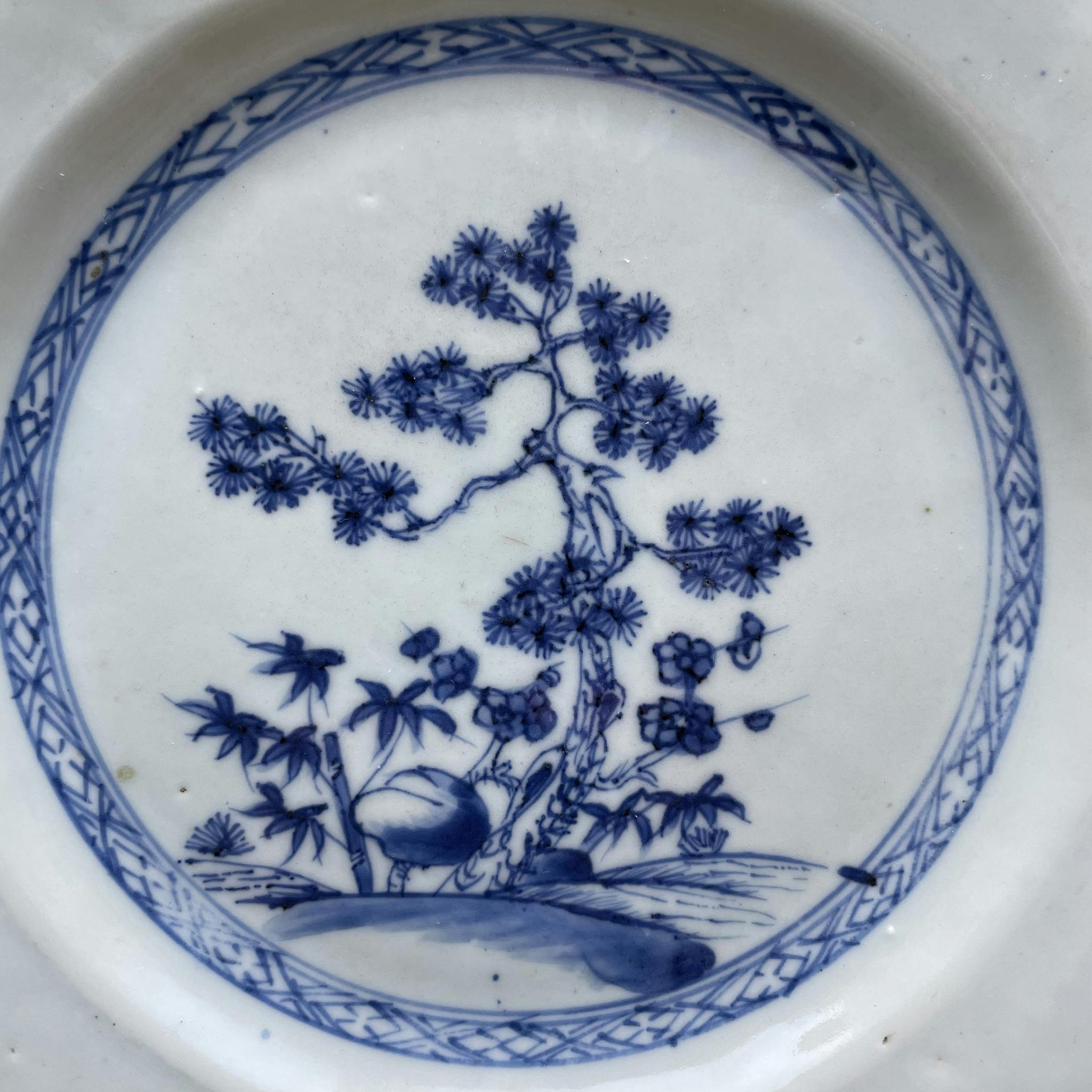 Antique Chinese, "Three friends of winter", "岁寒三友" Qianlong period plate #1202