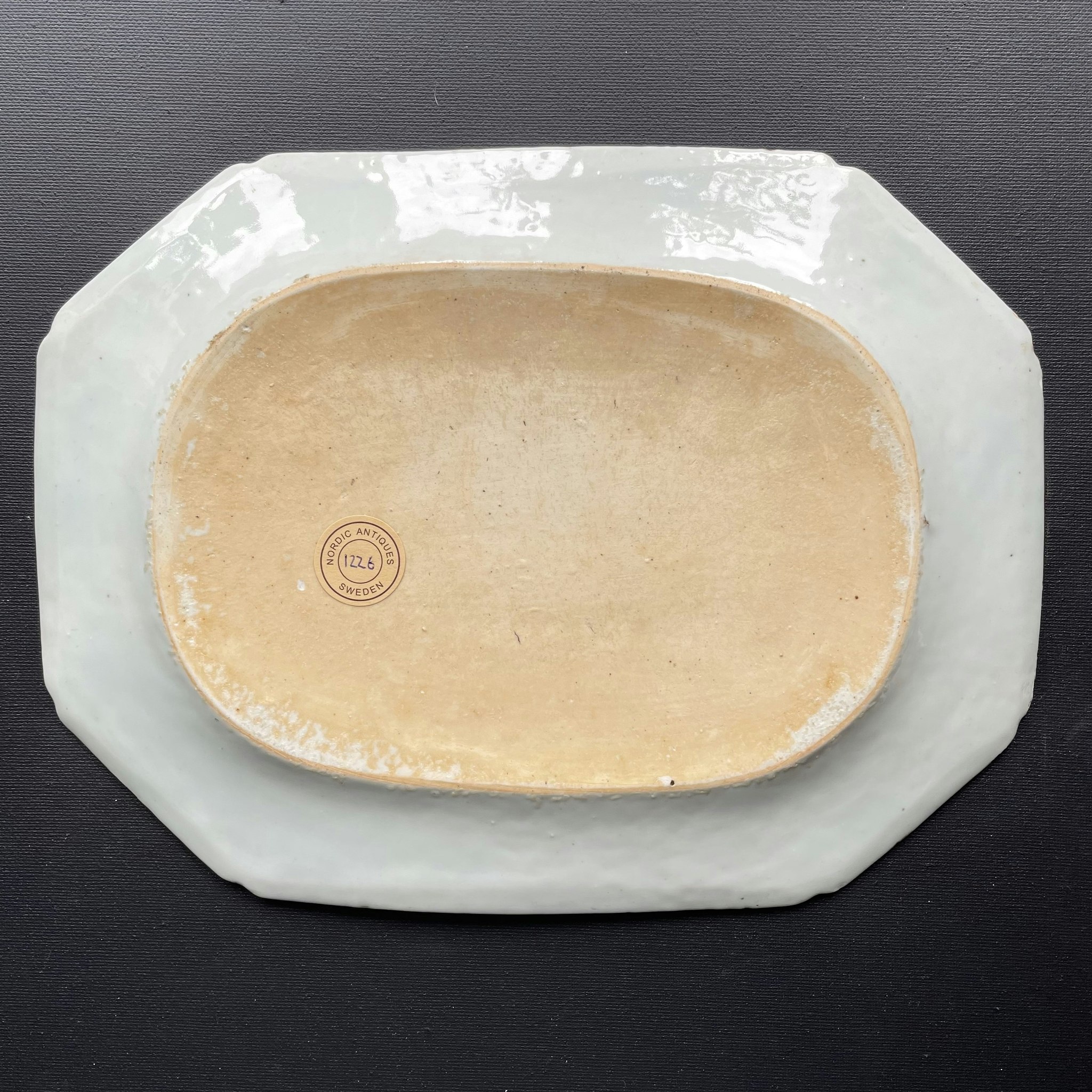 *Reserved for Christine* Chinese antique under glazed blue and white platter, Qianlong Period #1226