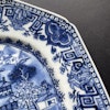 *Reserved for Christine* Chinese antique under glazed blue and white platter, Qianlong Period #1226