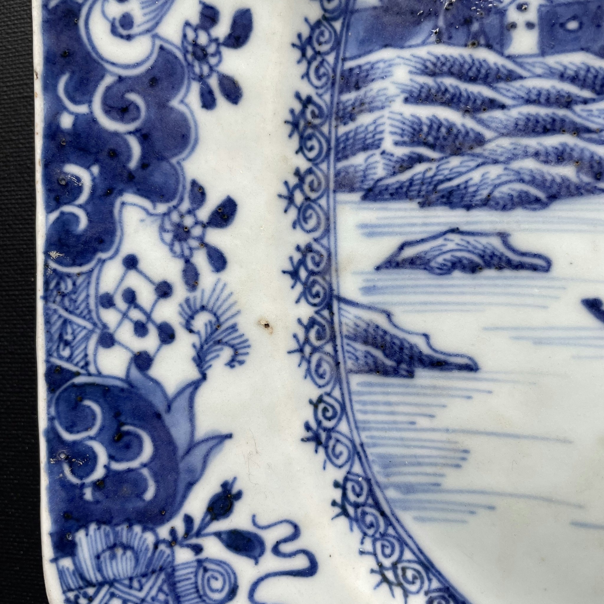 Antique Chinese Export Blue and White Porcelain platter, Qianlong period #1225