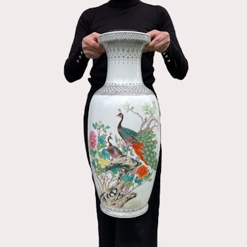 A vintage Chinese famille rose vase second half of 20th c #1230